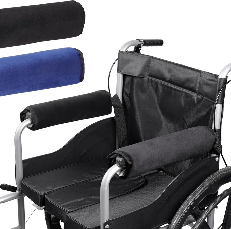 lefeke Wheelchair Armrest Cover (Pair) - Memory Foam Velvet Pad for Office & Transport Chair - Soft Support Cushion Accessories for Padded Arm Rest, Kids, Adults - Comfort Padding Pressure Relief - Image 1